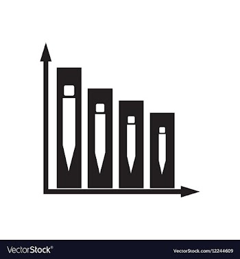 Flat icon in black and white economic graph vector image