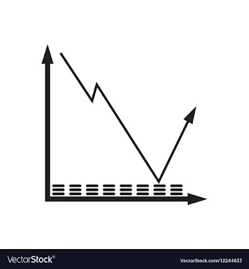 Flat icon in black and white economic graph vector image