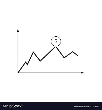 Flat icon in black and white economic graph vector image