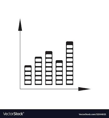 Flat icon in black and white economic graph vector image