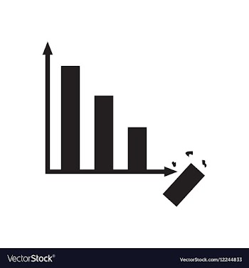 Flat icon in black and white economic graph vector image