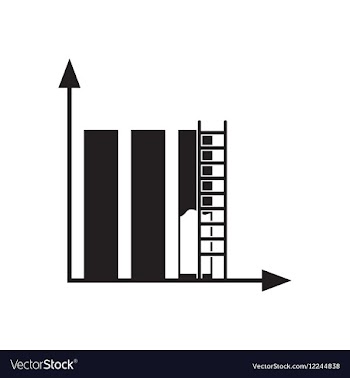 Flat icon in black and white economic graph vector image