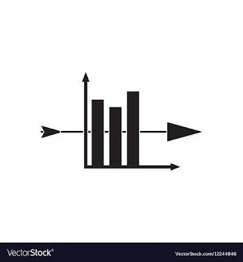 Flat icon in black and white economic graph vector image