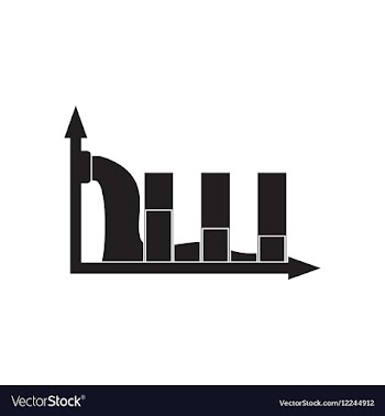 Flat icon in black and white economic graph vector image