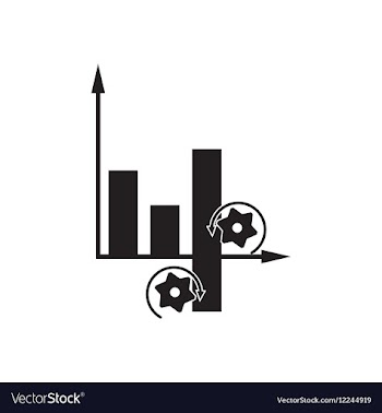 Flat icon in black and white economic graph vector image