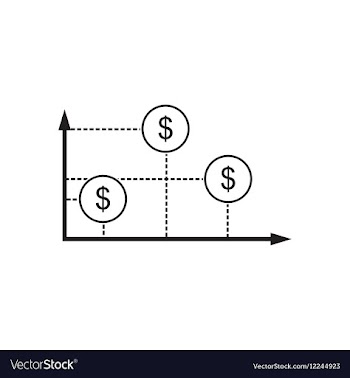 Flat icon in black and white economic graph vector image