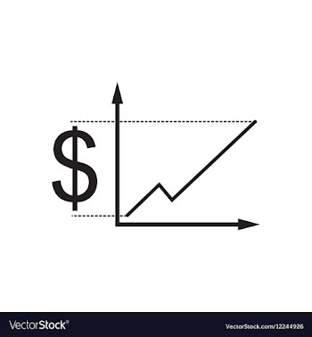 Flat icon in black and white economic graph vector image