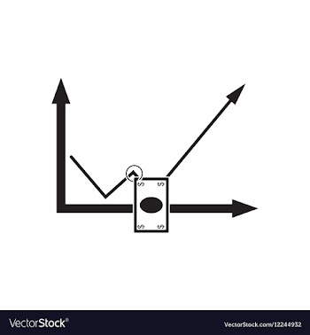 Flat icon in black and white economic graph vector image