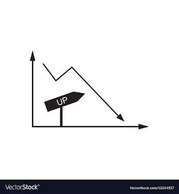 Flat icon in black and white economic graph vector image