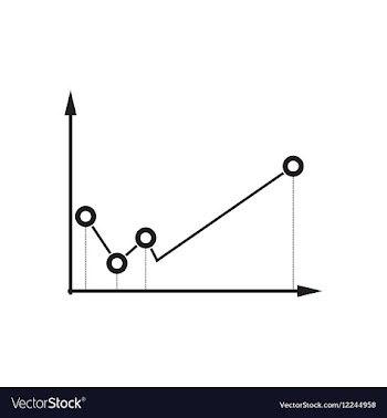 Flat icon in black and white economic graph vector image