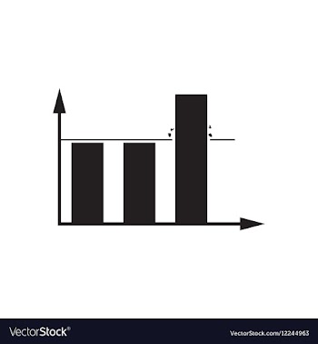 Flat icon in black and white economic graph vector image