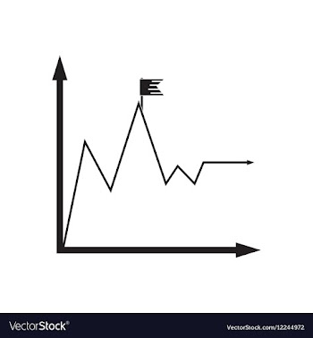 Flat icon in black and white economic graph vector image