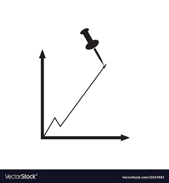 Flat icon in black and white economic graph vector image