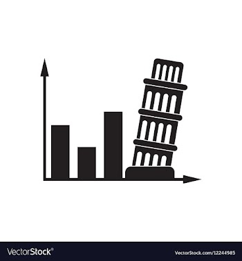 Flat icon in black and white economic graph vector image