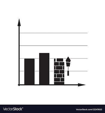 Flat icon in black and white economic graph vector image