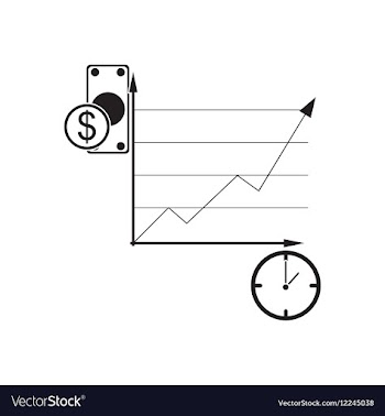 Flat icon in black and white economic graph vector image