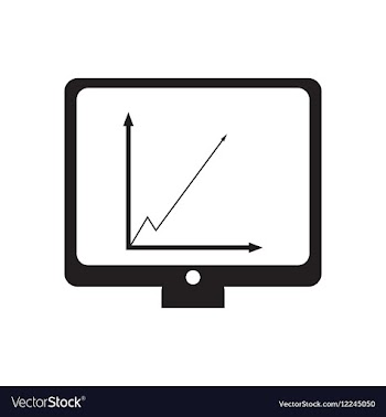 Flat icon in black and white economic graph vector image