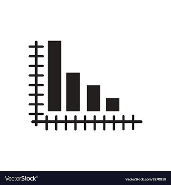Flat icon in black and white economic graph vector image