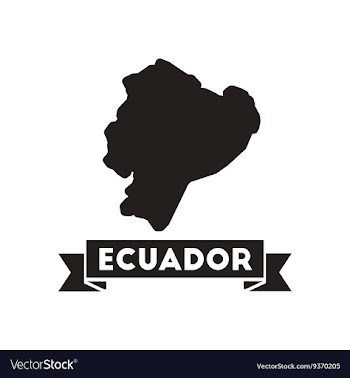 Flat icon in black and white Ecuador map vector image