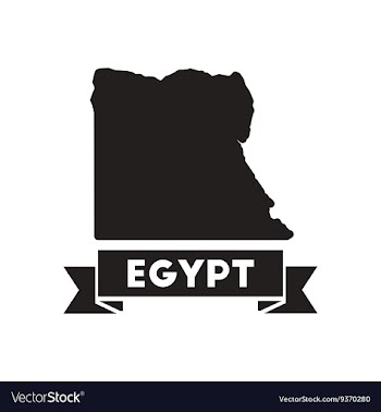 Flat icon in black and white Egypt map vector image