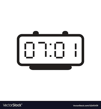 Flat icon in black and white electric clocks vector image