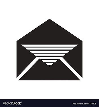 Flat icon in black and white envelope letter vector image