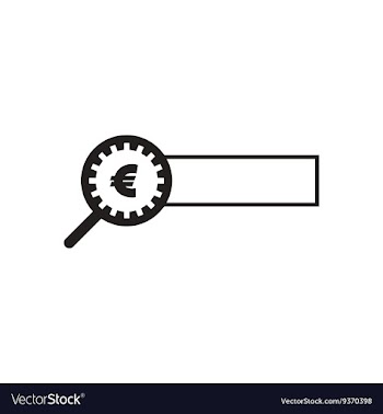 Flat icon in black and white Euro vector image