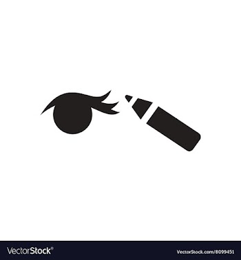 Flat icon in black and white Eyeliner vector image