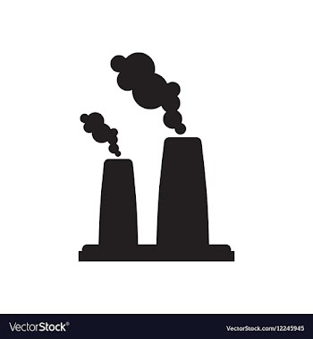 Flat icon in black and white factory vector image