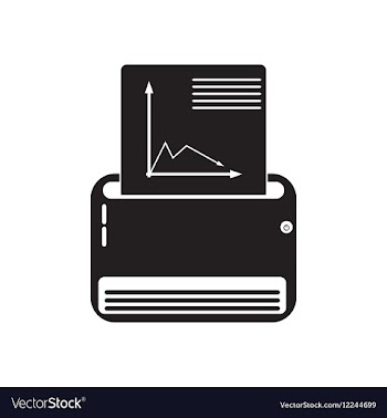 Flat icon in black and white Fax vector image