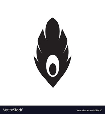 Flat icon in black and white feather vector image