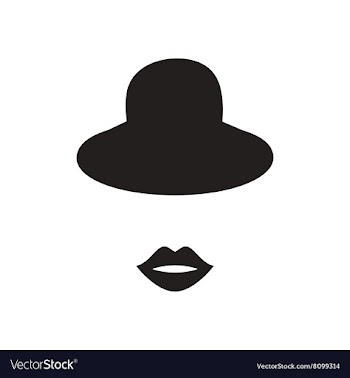 Flat icon in black and white female hat lips vector image