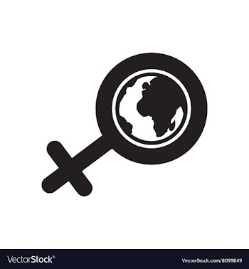 Flat icon in black and white female sign vector image