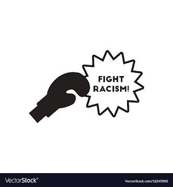 Flat icon in black and white fight racism vector image