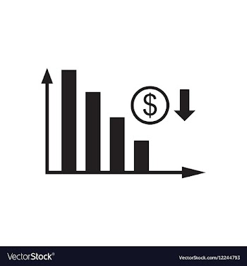 Flat icon in black and white financial graph vector image