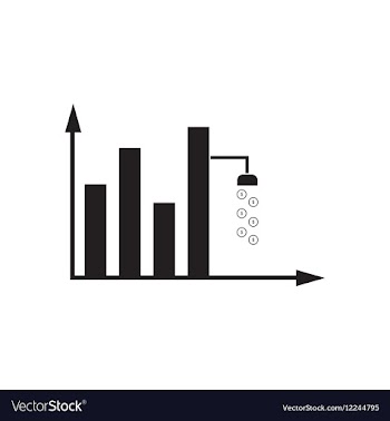 Flat icon in black and white financial graph vector image