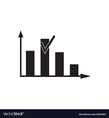 Flat icon in black and white financial graph vector image