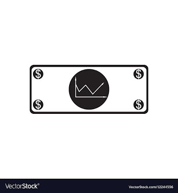 Flat icon in black and white financial report vector image