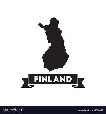 Flat icon in black and white Finland map vector image