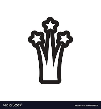 Flat icon in black and white firework vector image