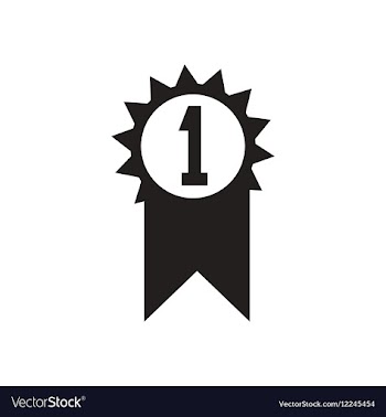 Flat icon in black and white first place vector image