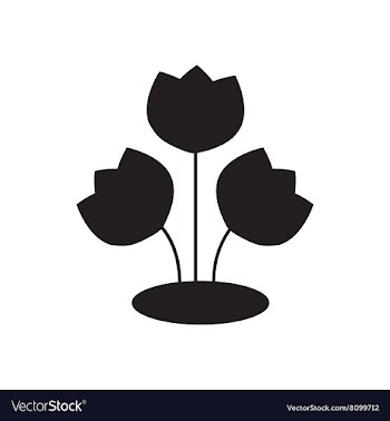 Flat icon in black and white flower vector image