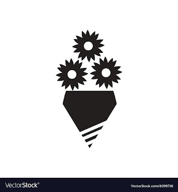 Flat icon in black and white flower vector image