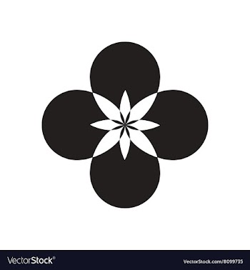 Flat icon in black and white flower vector image
