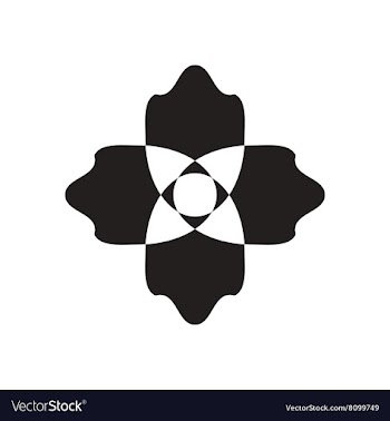 Flat icon in black and white flower vector image