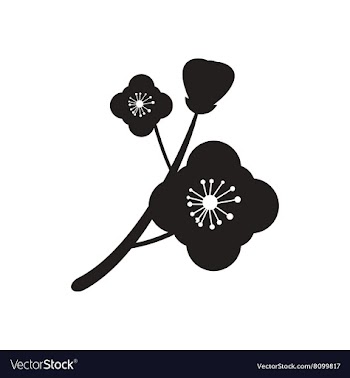 Flat icon in black and white flower vector image