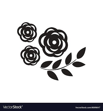 Flat icon in black and white flower vector image
