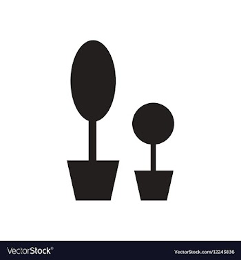 Flat icon in black and white flowerpots vector image