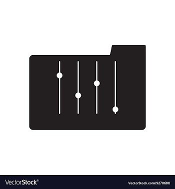 Flat icon in black and white folder vector image