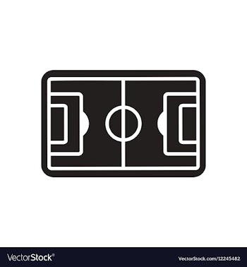 Flat icon in black and white football field vector image